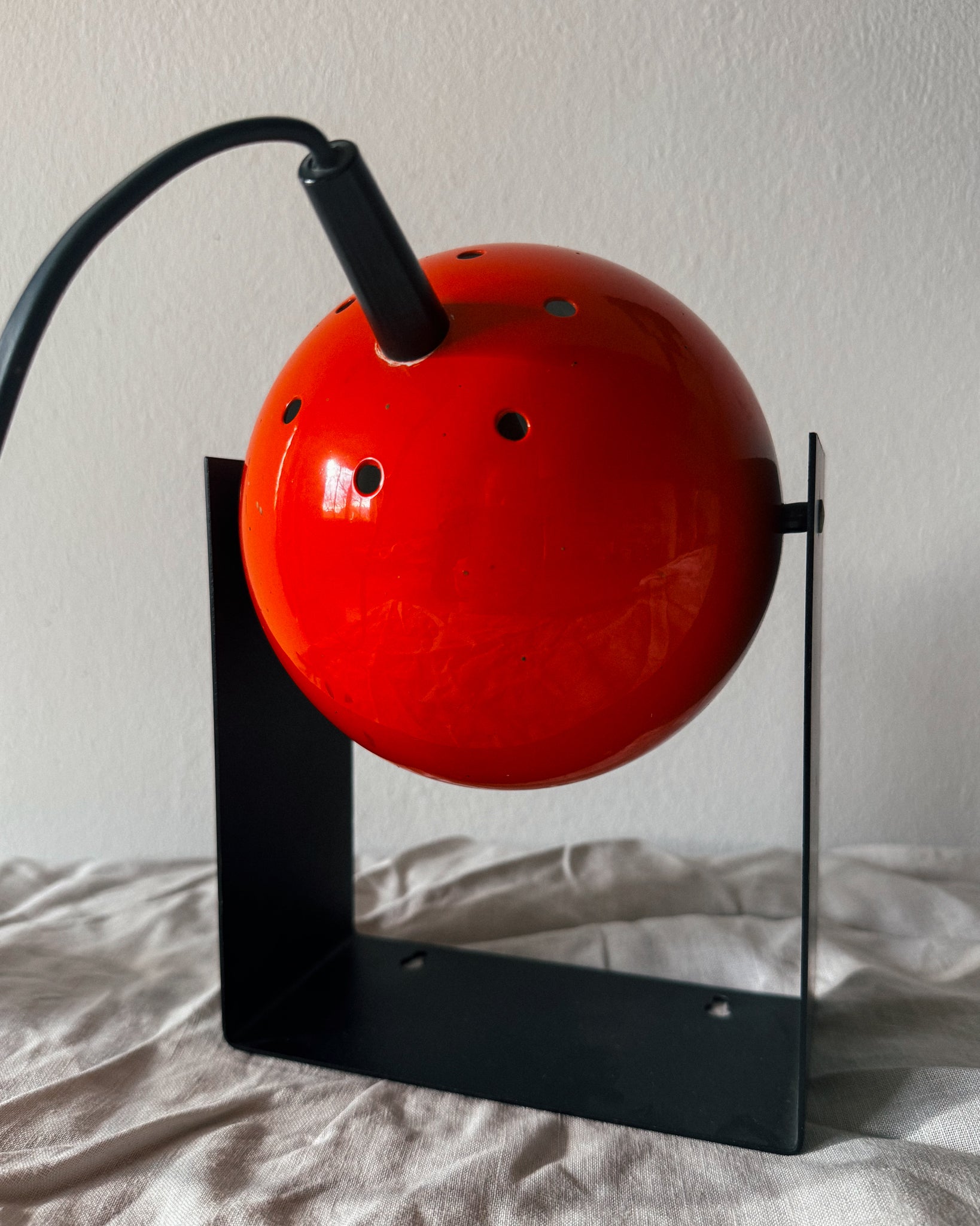 rote Space Age Kugel Lampe