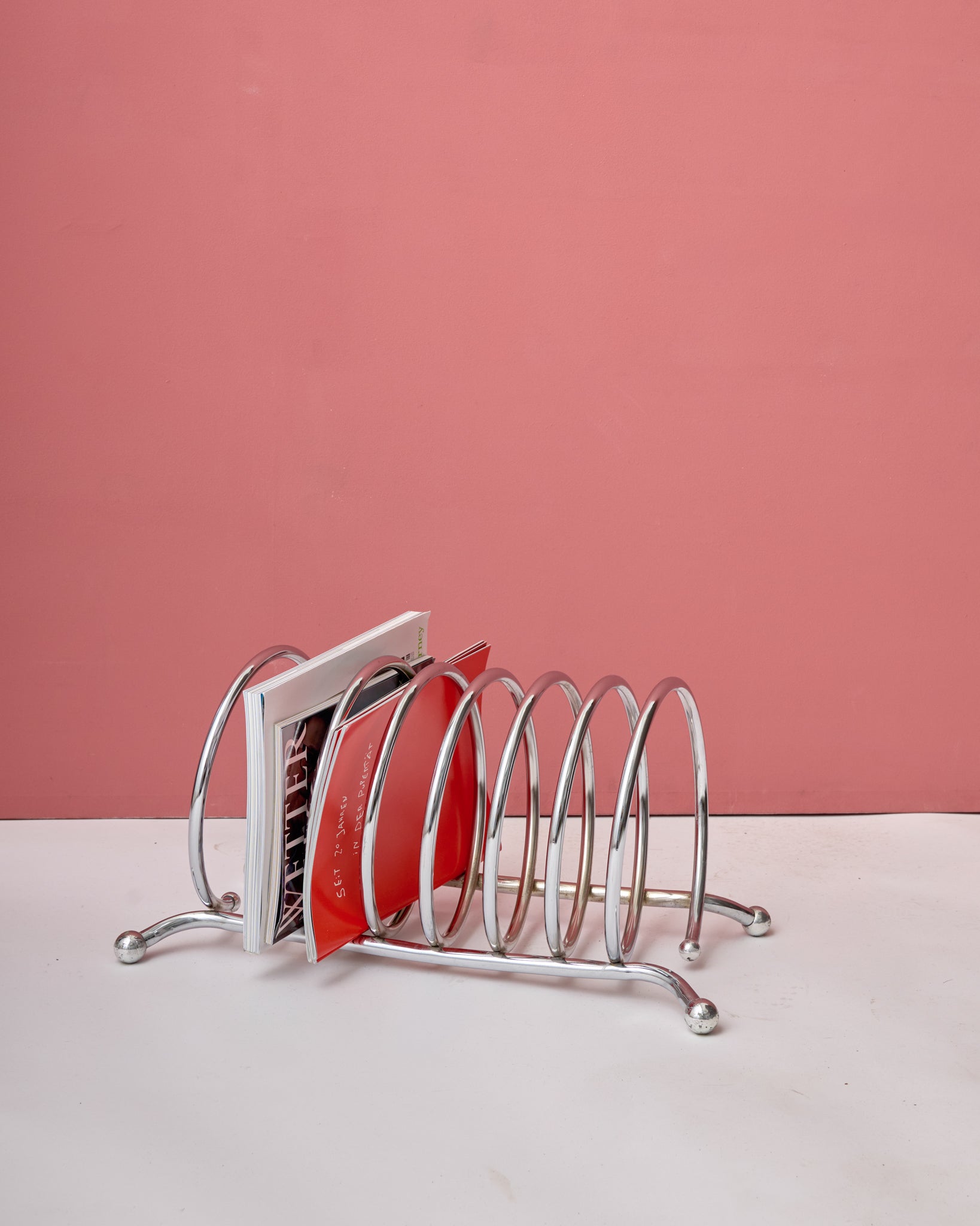 vintage chrome Zeitungsständer