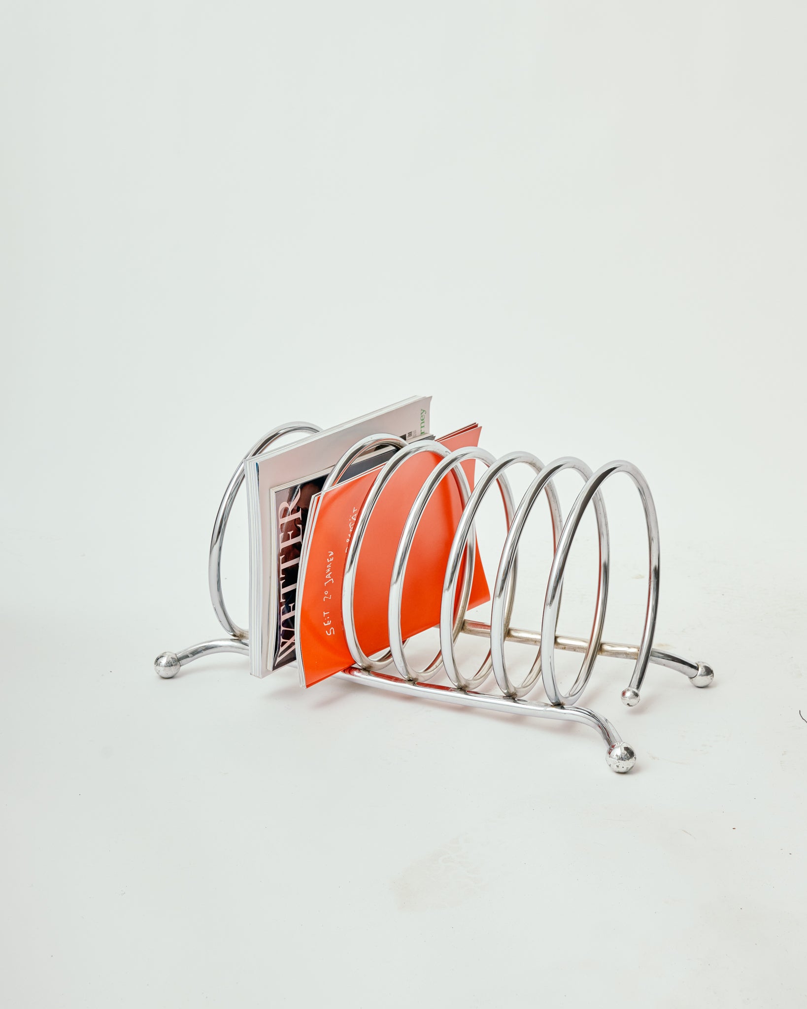 vintage chrome Zeitungsständer