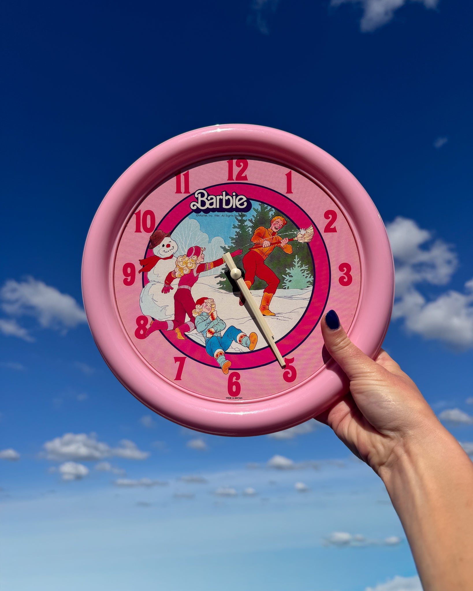 vintage Barbie Wanduhr