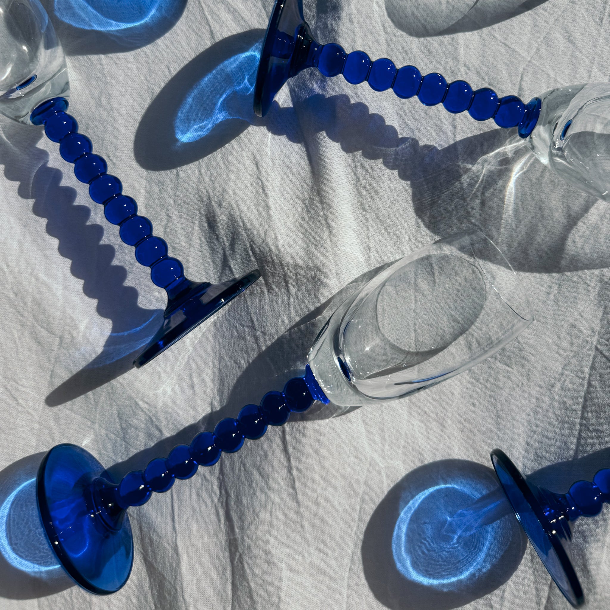 blaue Bubble Sektgläser