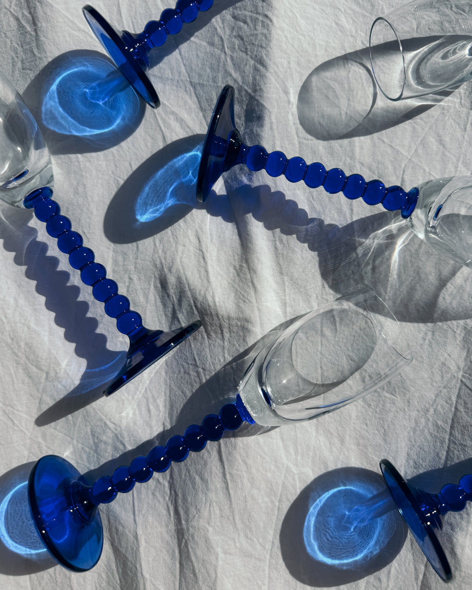 blaue Bubble Sektgläser