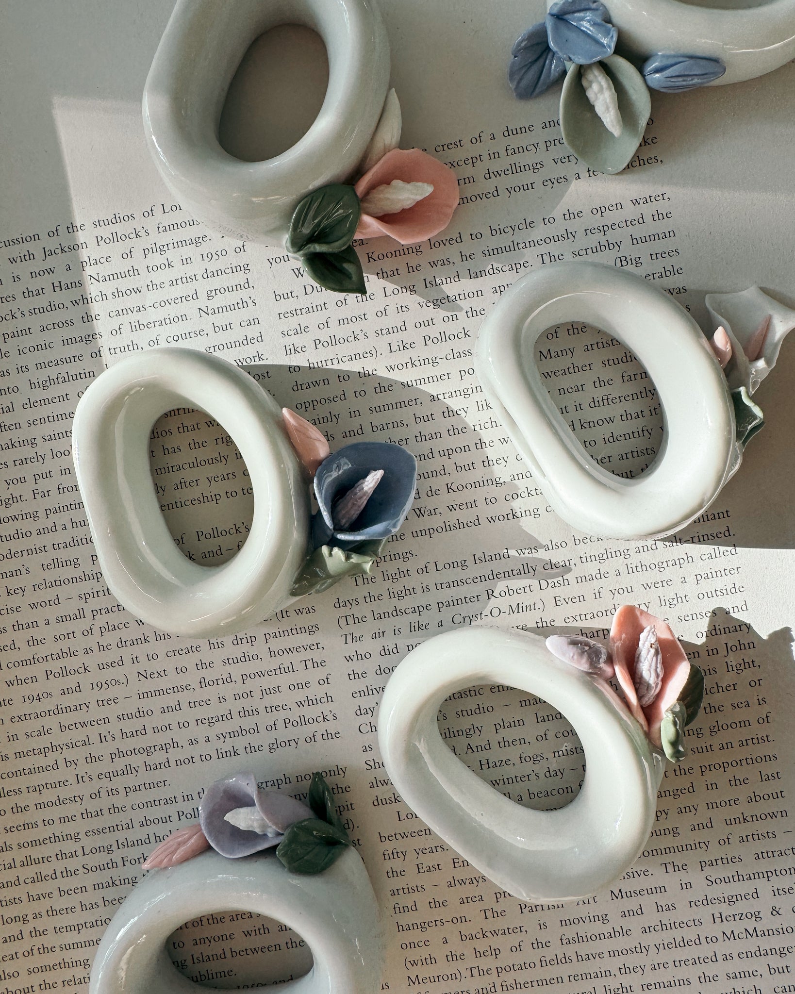 6 vintage Porzellan Serviettenringe