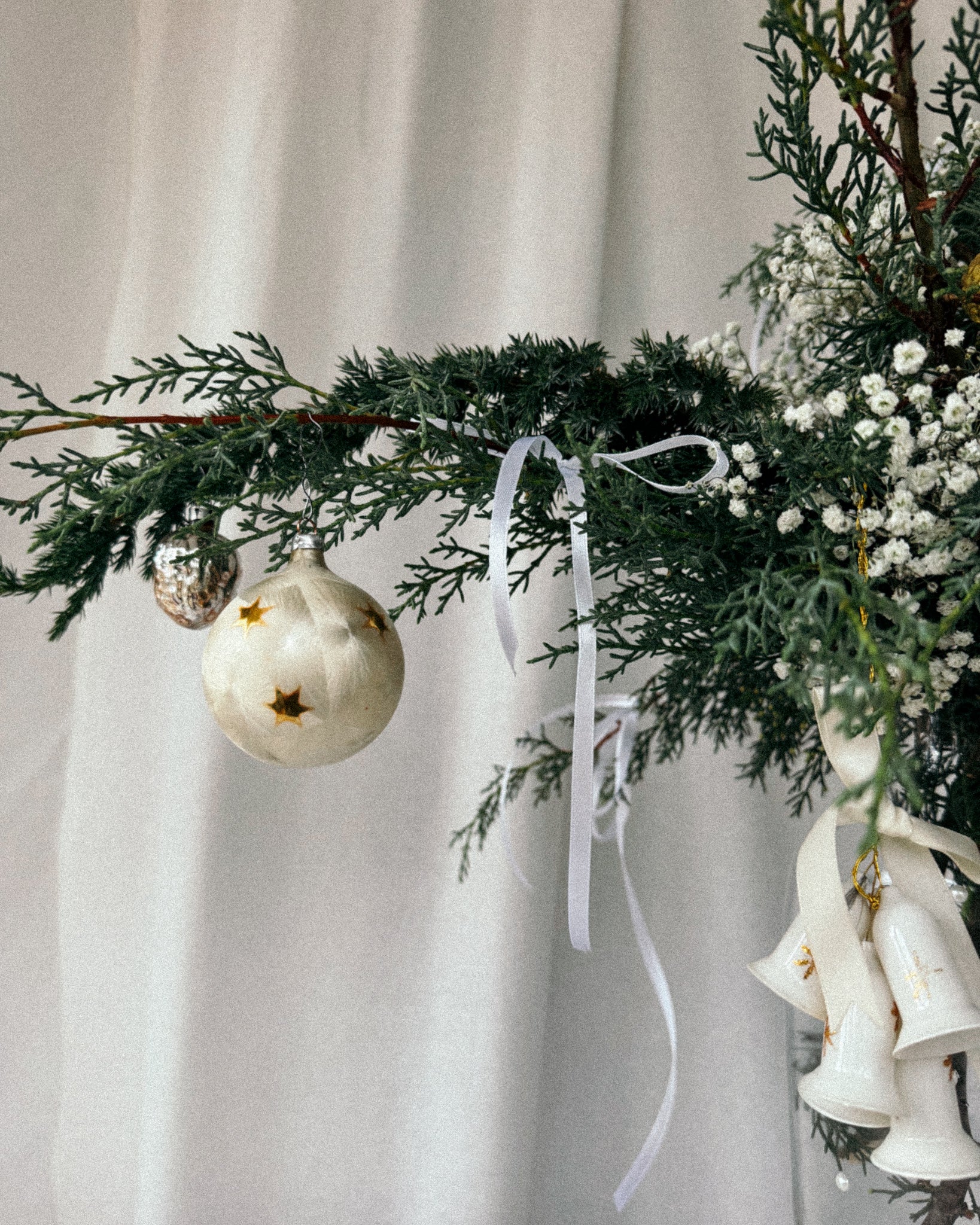 goldenes vintage Set Weihnachtsbaum Schmuck