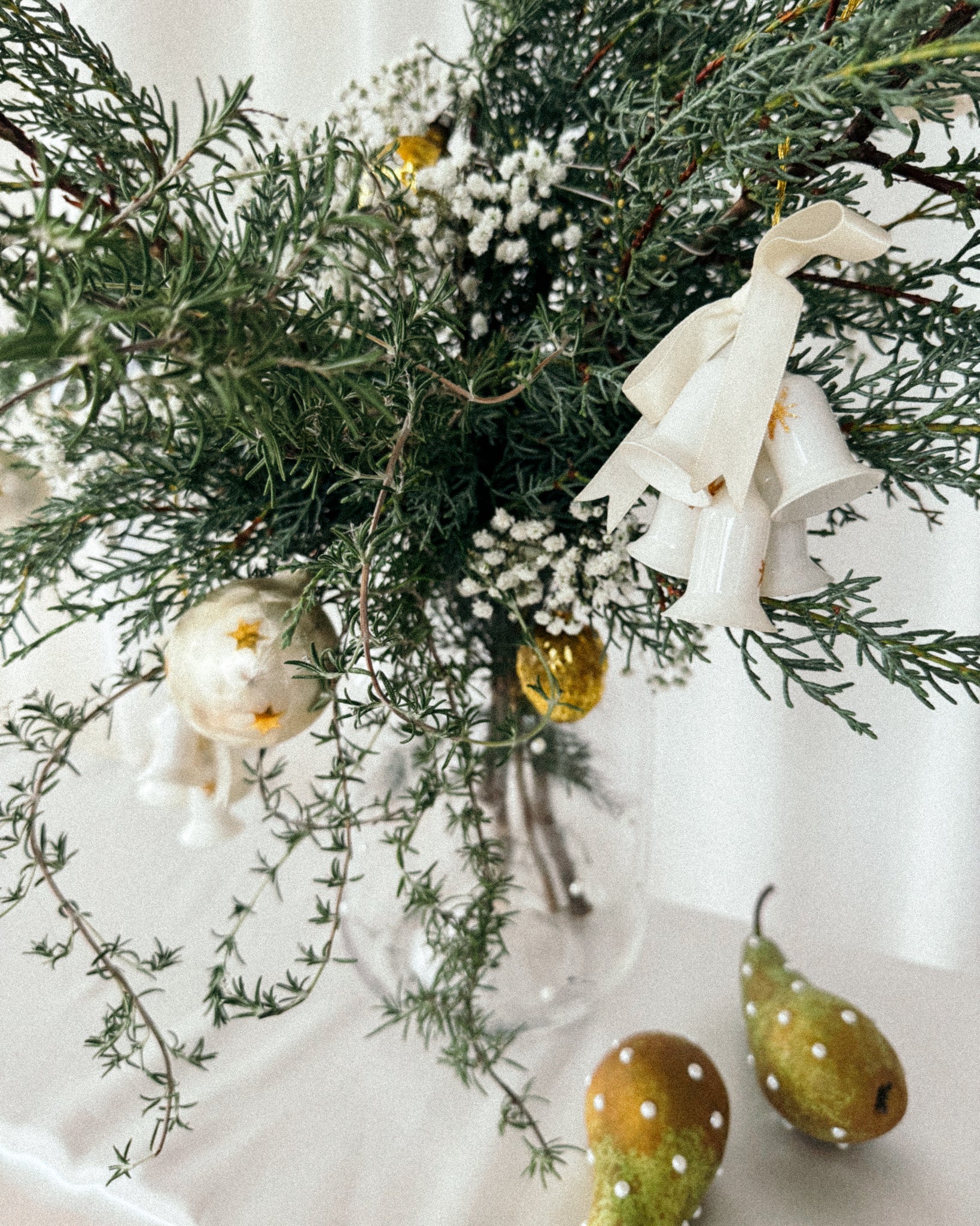 goldenes vintage Set Weihnachtsbaum Schmuck