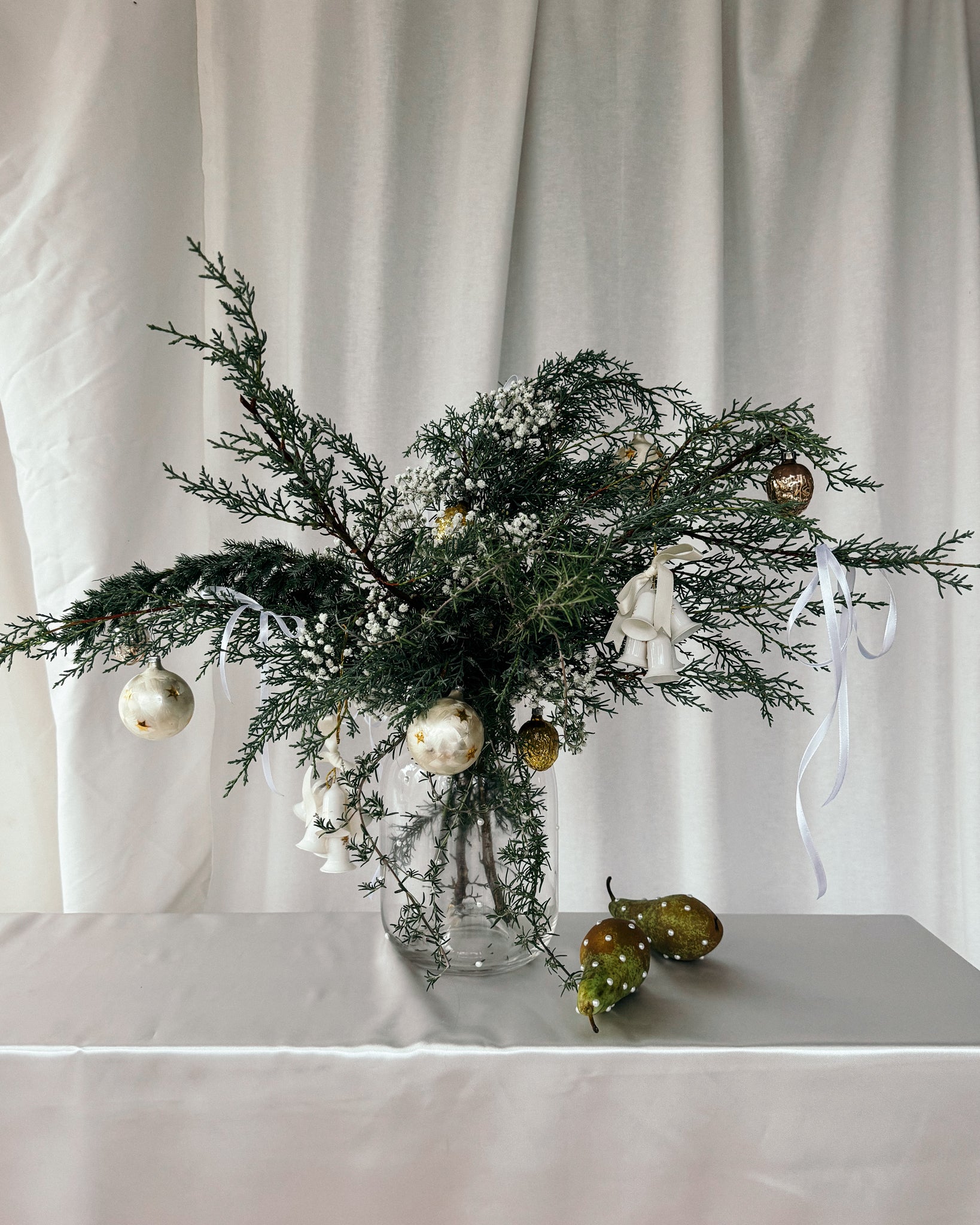 goldenes vintage Set Weihnachtsbaum Schmuck