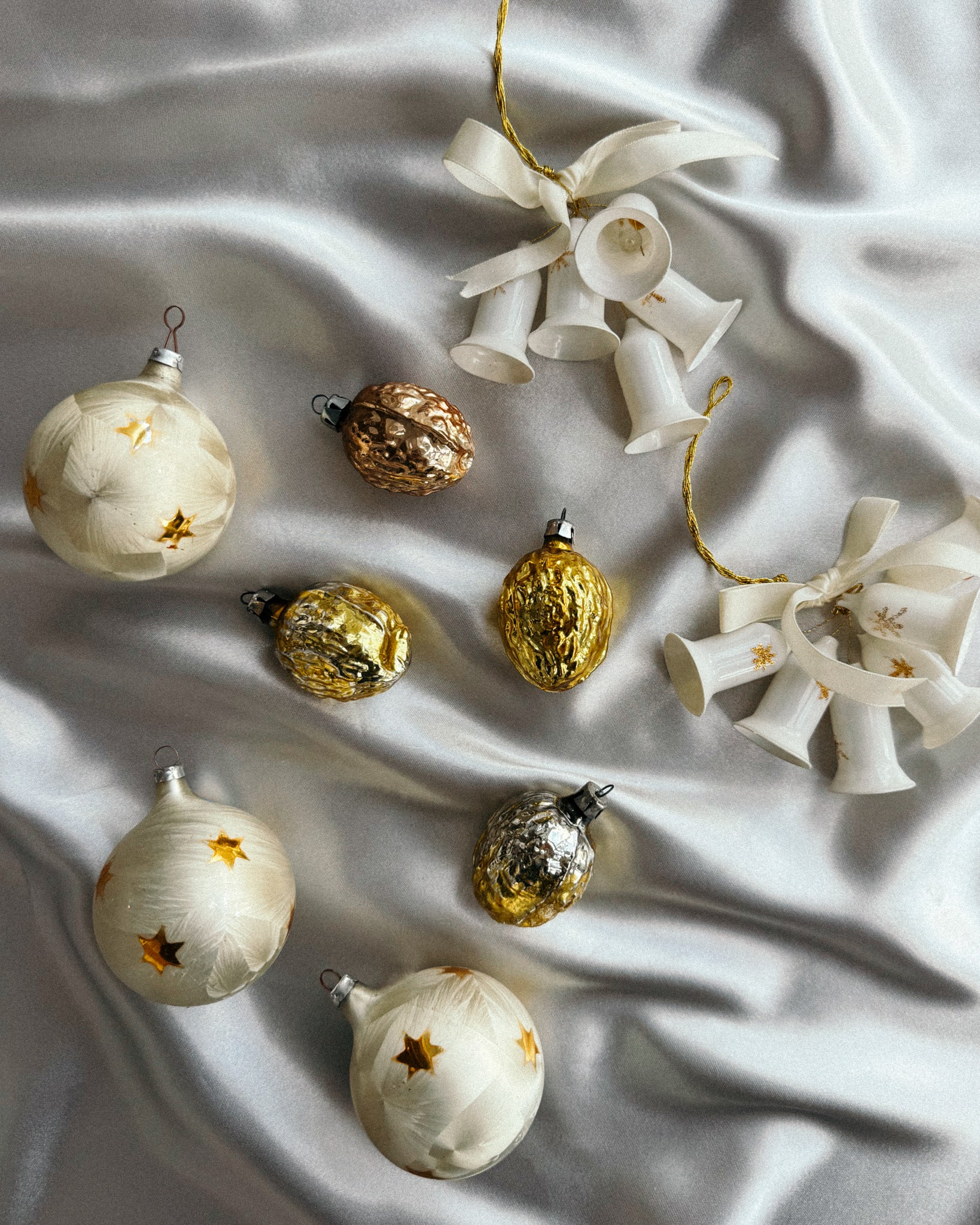 goldenes vintage Set Weihnachtsbaum Schmuck