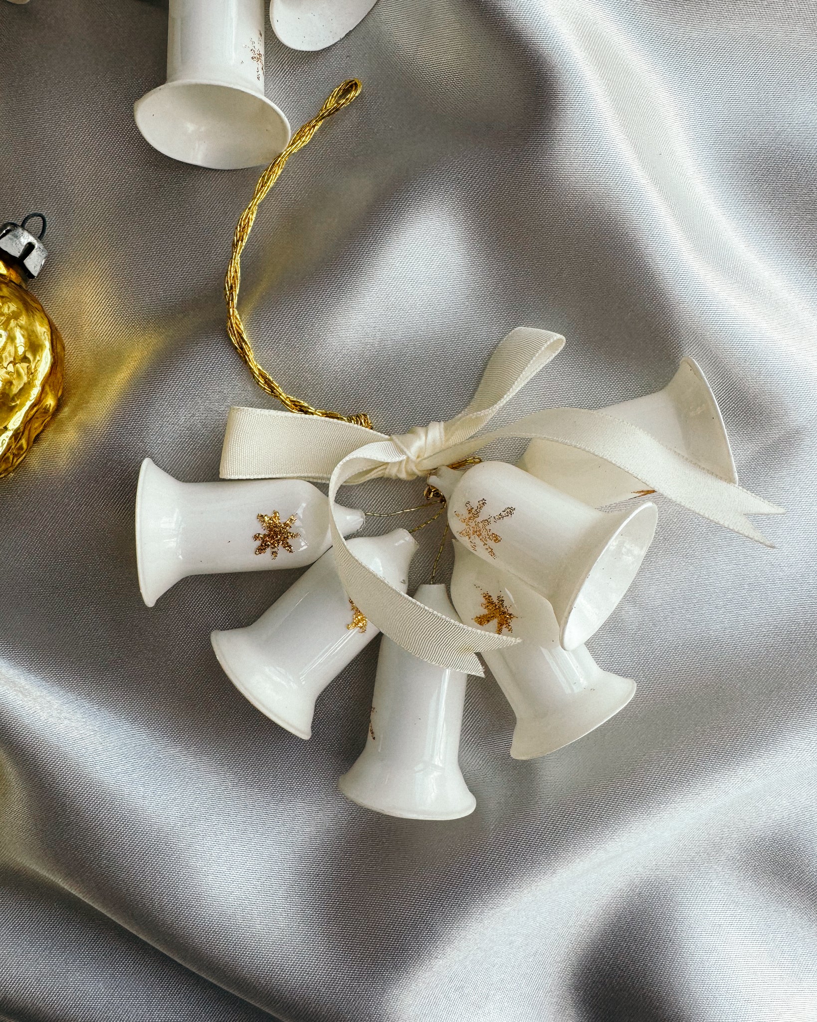 goldenes vintage Set Weihnachtsbaum Schmuck