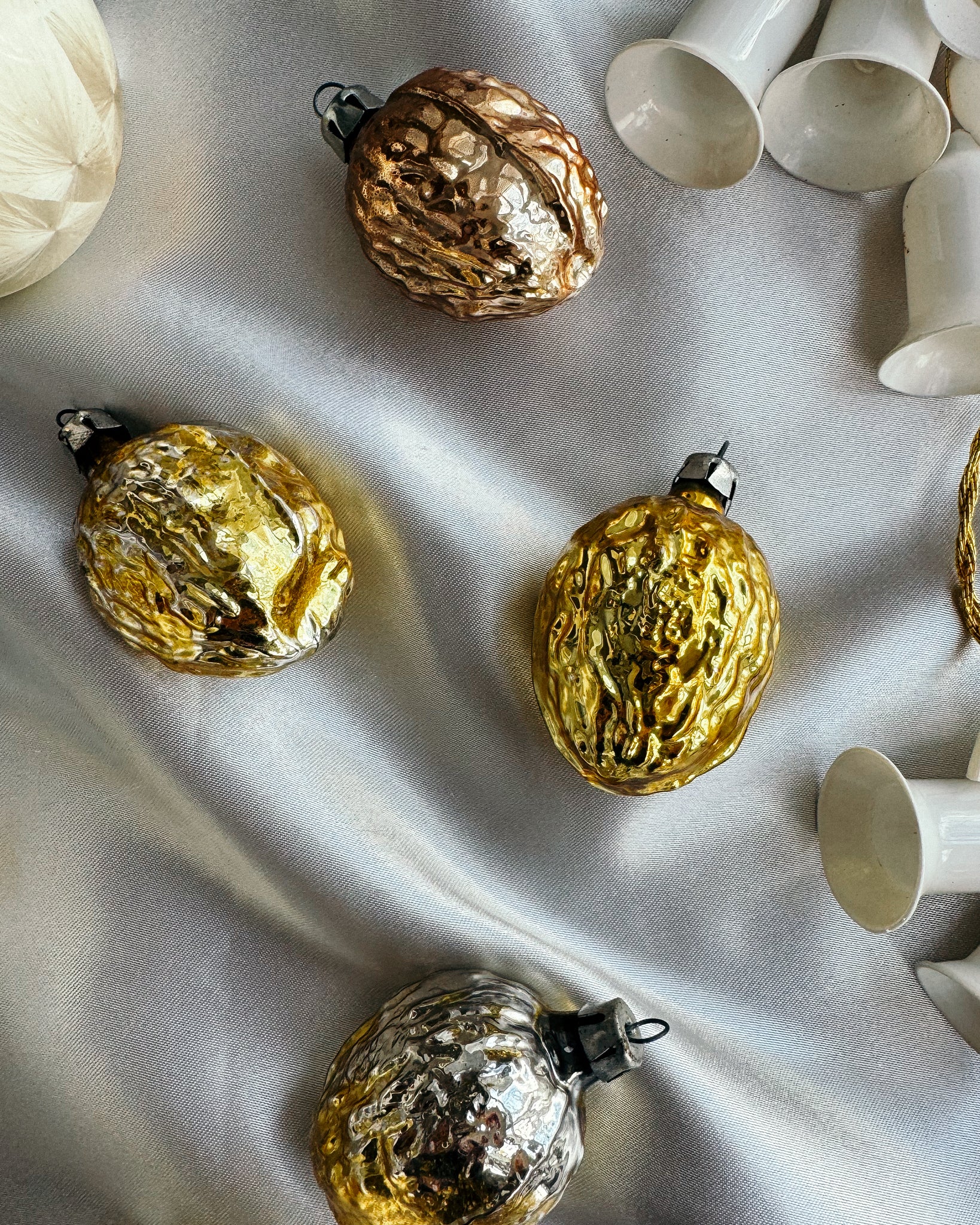 goldenes vintage Set Weihnachtsbaum Schmuck