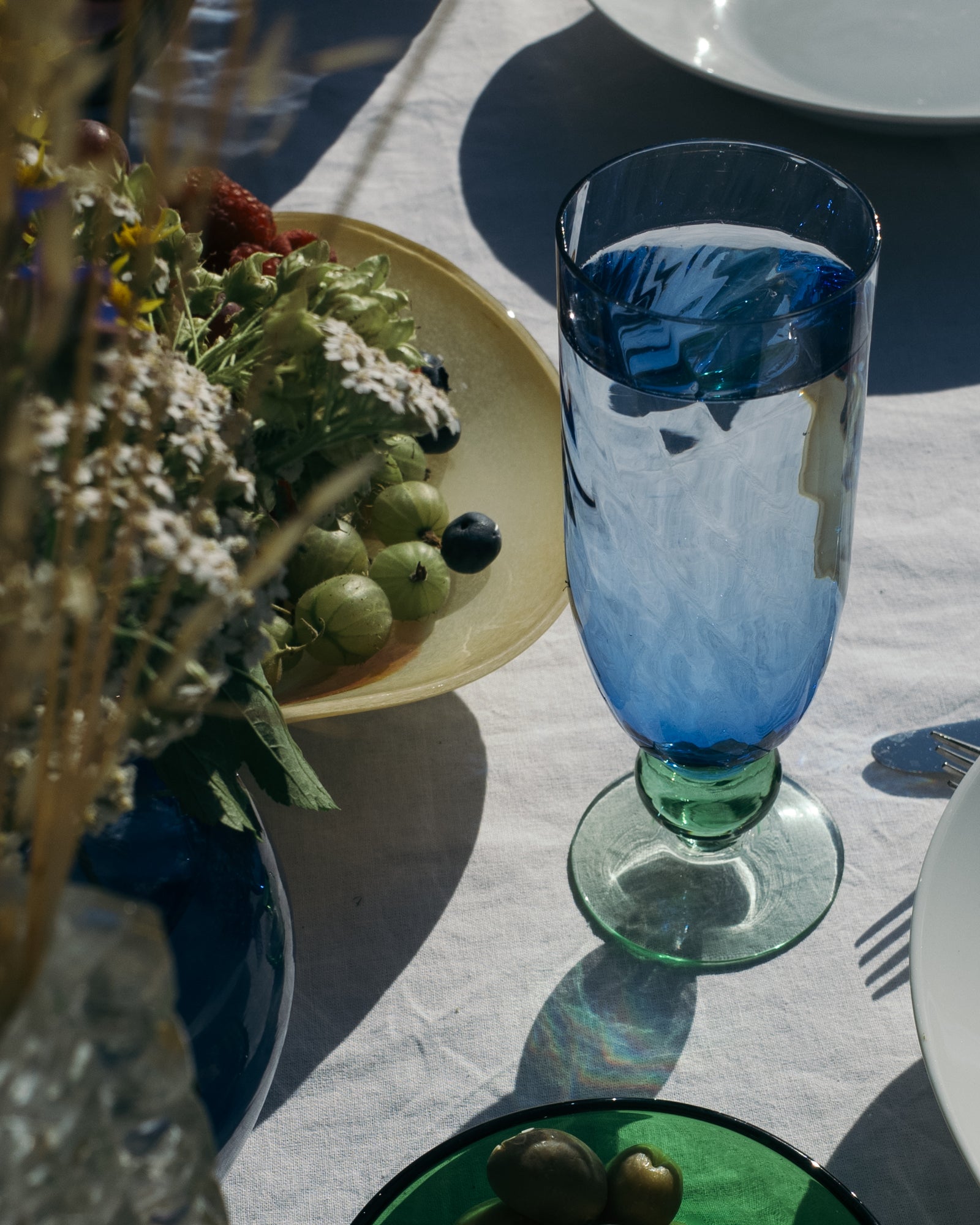 blaue vintage Gläser