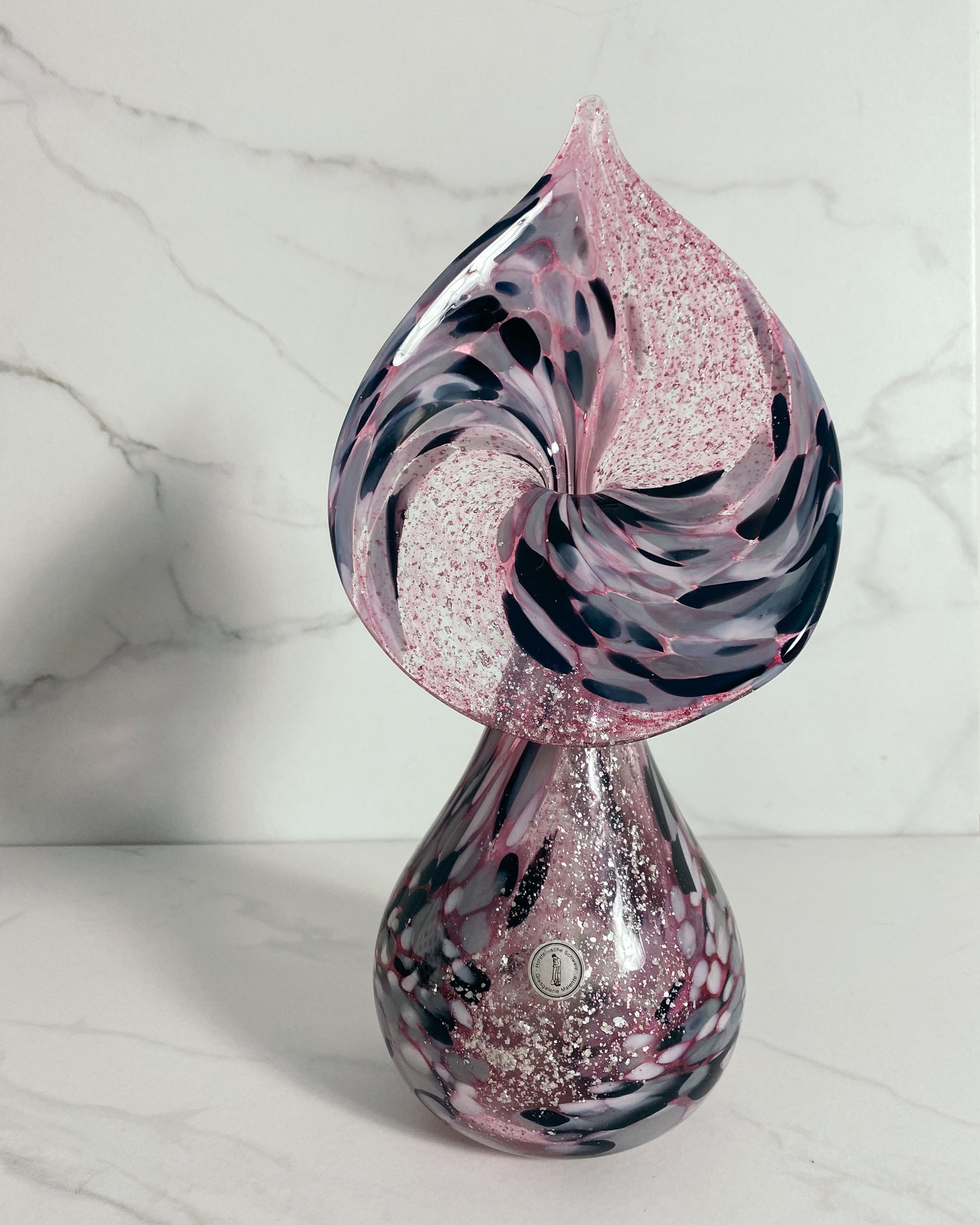 rosa Glitzer Vintage Vase