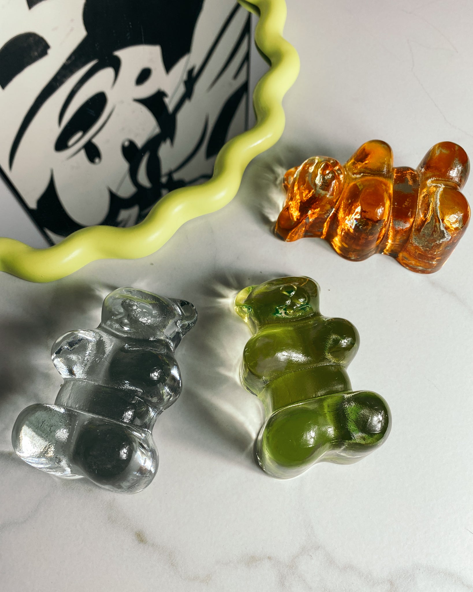 Bärchen Buchstützen aus Glas