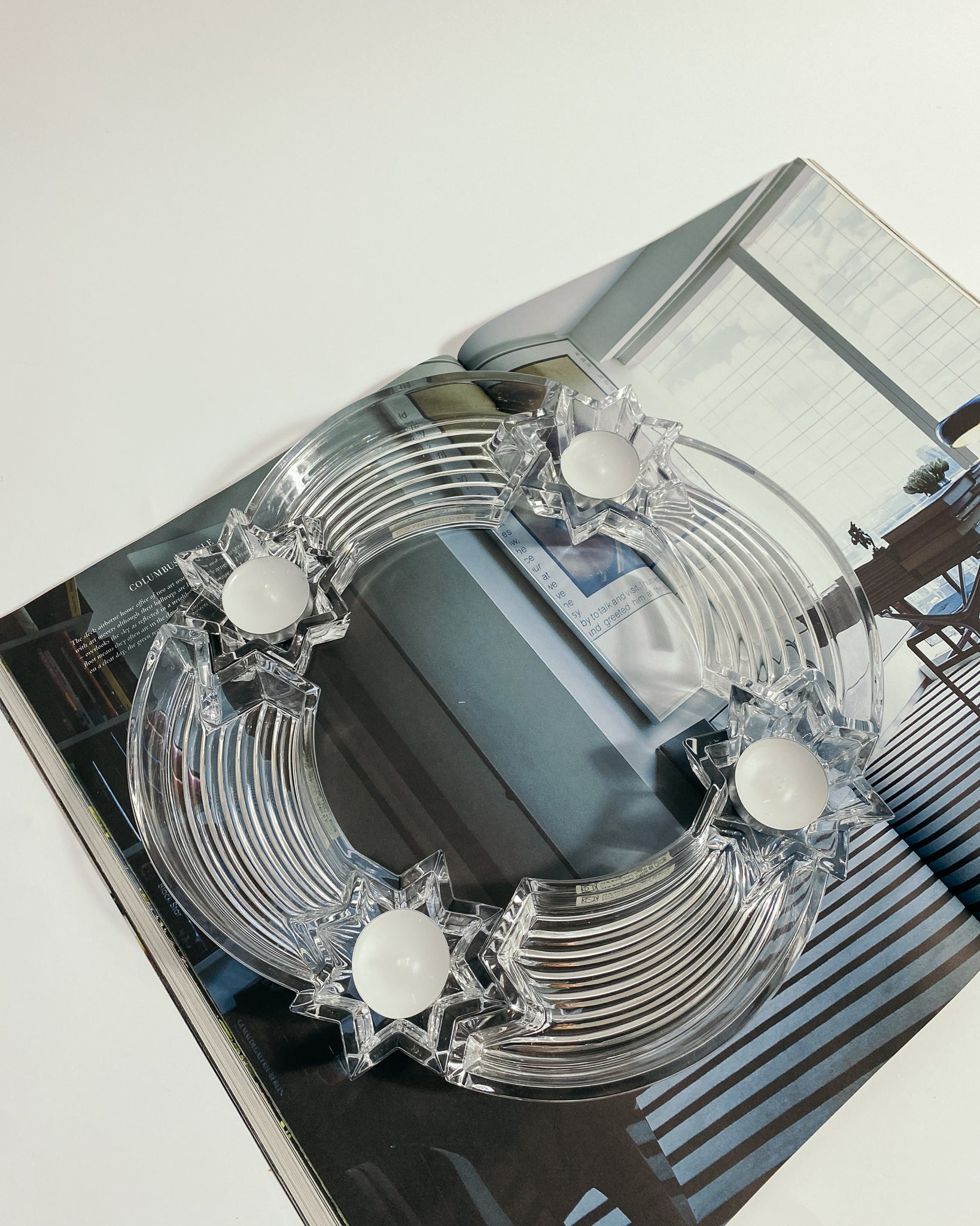 Adventskranz aus Kristallglas