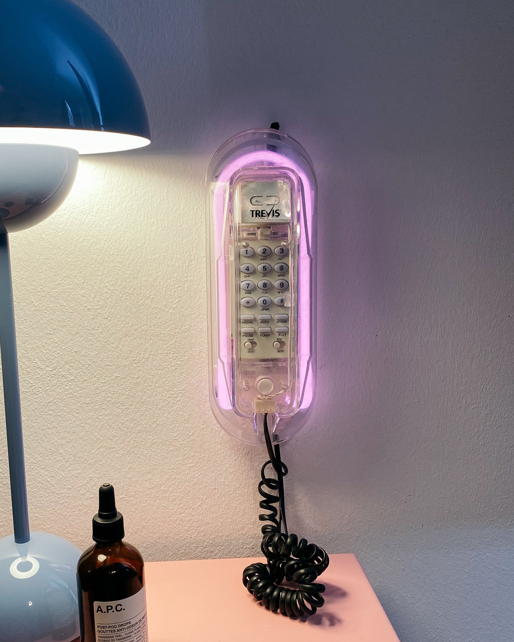 rosa neon vintage Telefon