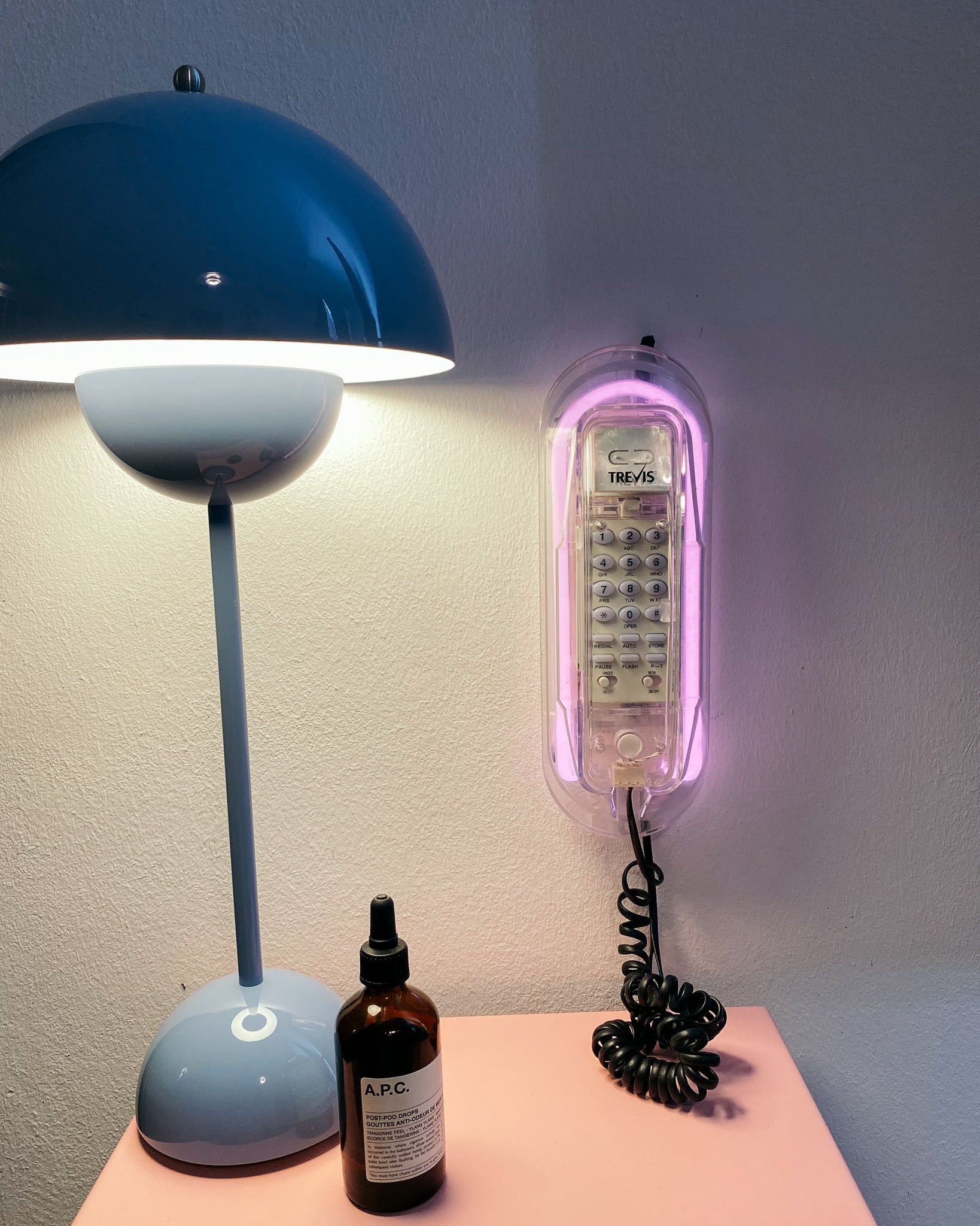 rosa neon vintage Telefon