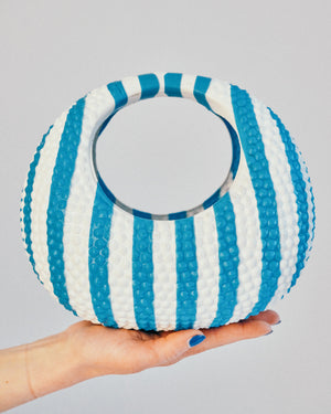 blaue Korb Handtasche